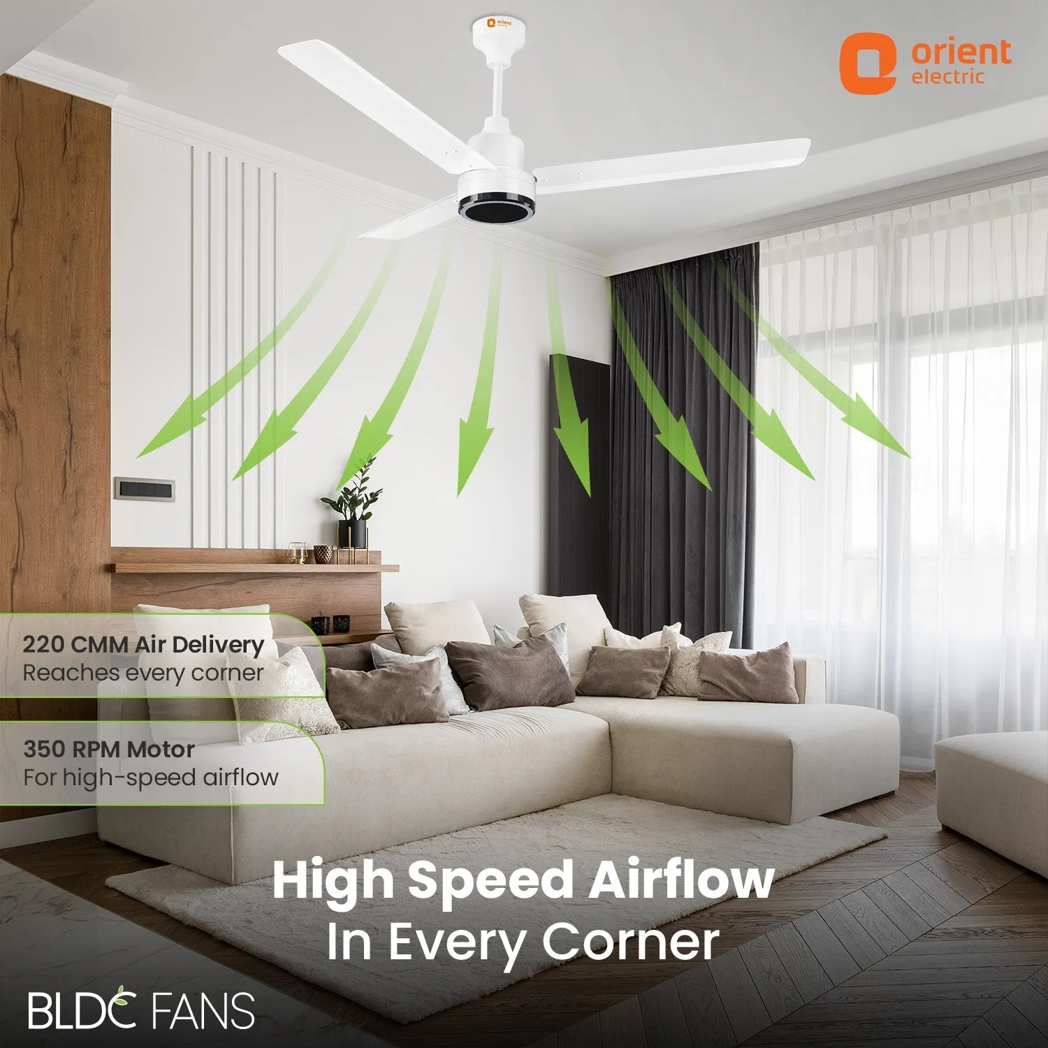 1200mm Ecotech Prime BLDC 5 Star Rated Ceiling Fan With Remote