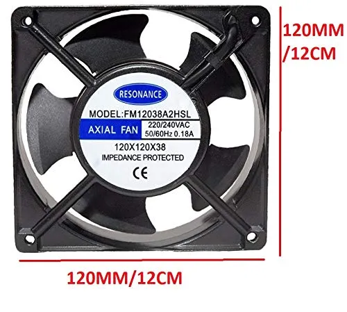 220V AC Power Cooling Fan Axial Metal Black Fan