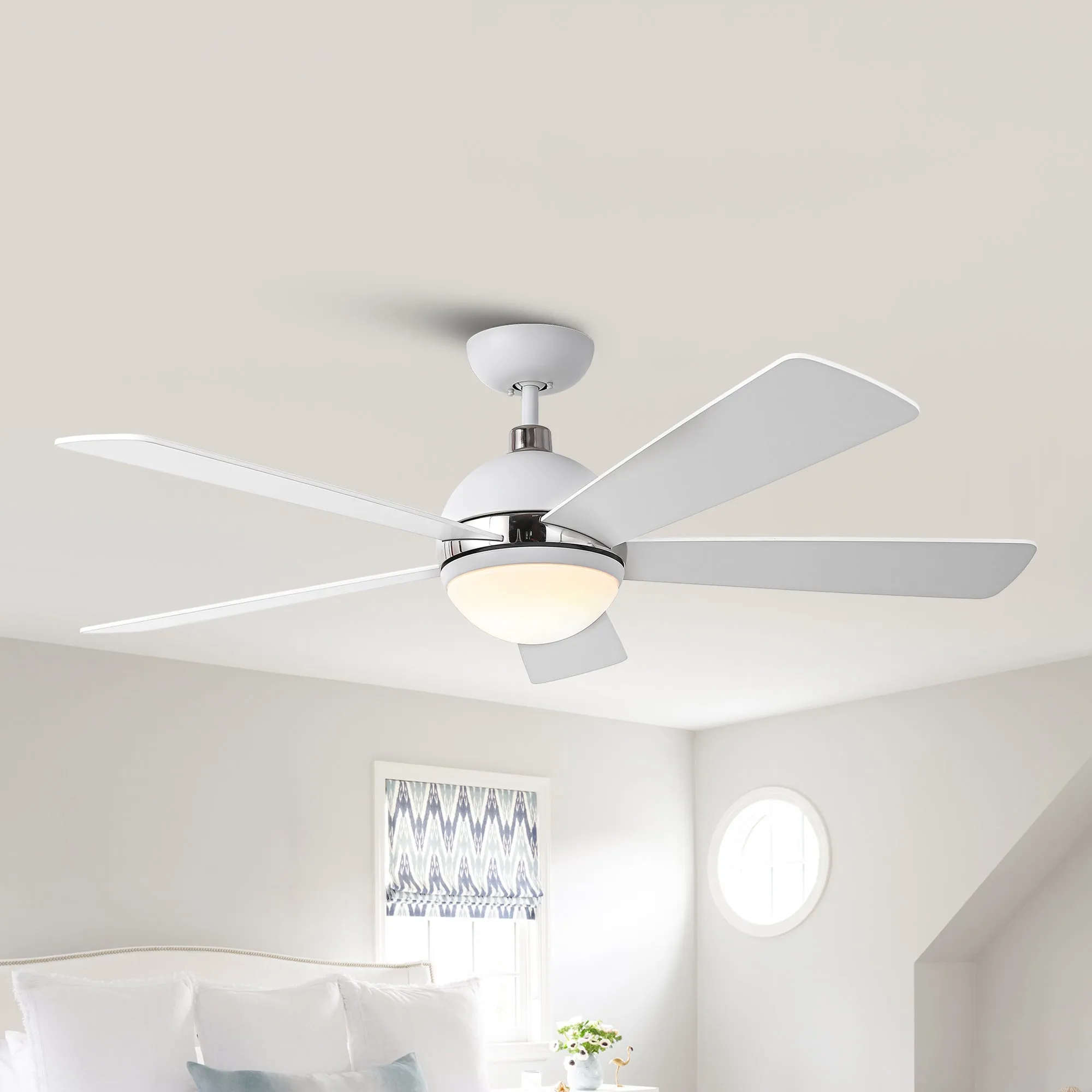 52" Indutrial 5 Blades Ceiling Fan with LED Lighting