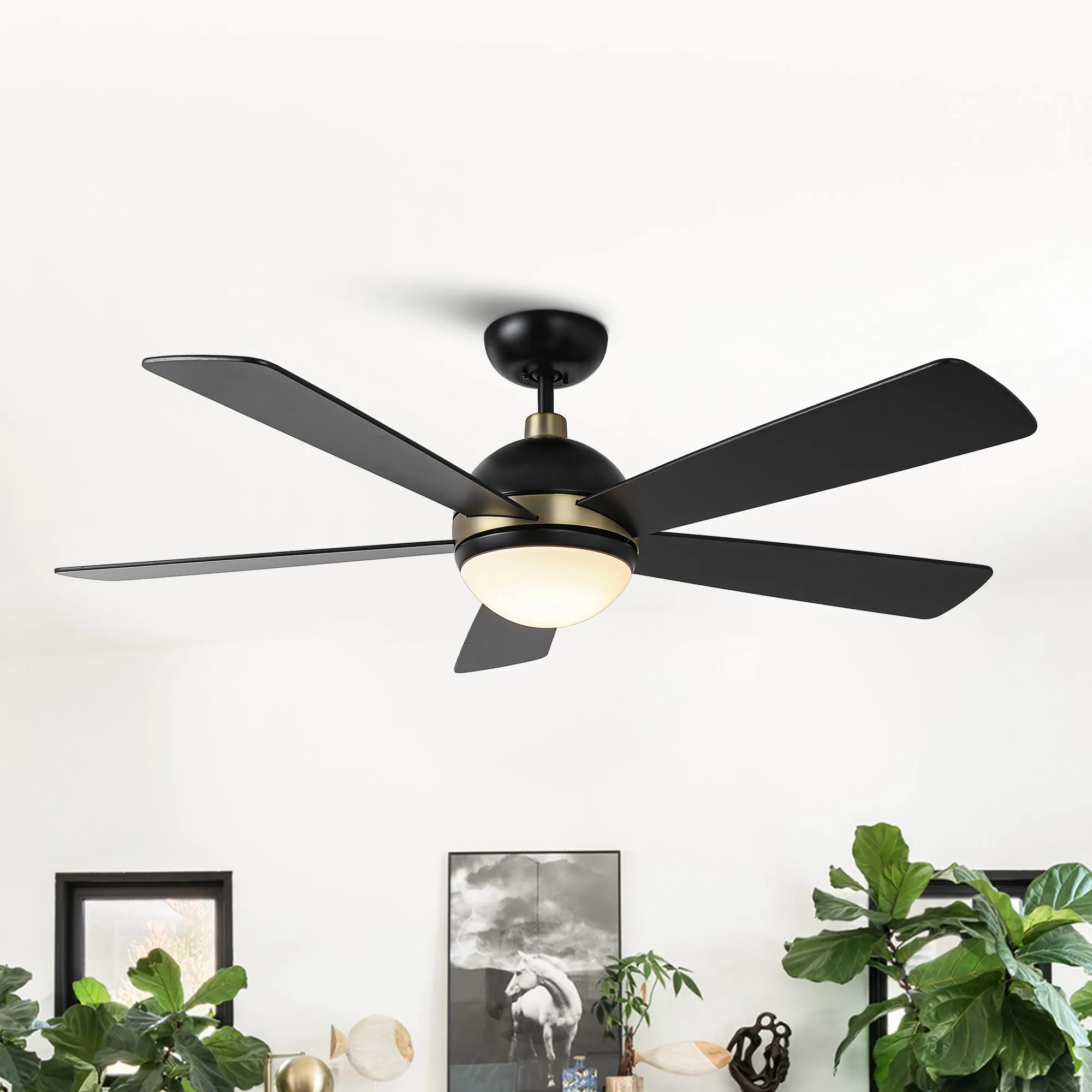 52" Indutrial 5 Blades Ceiling Fan with LED Lighting