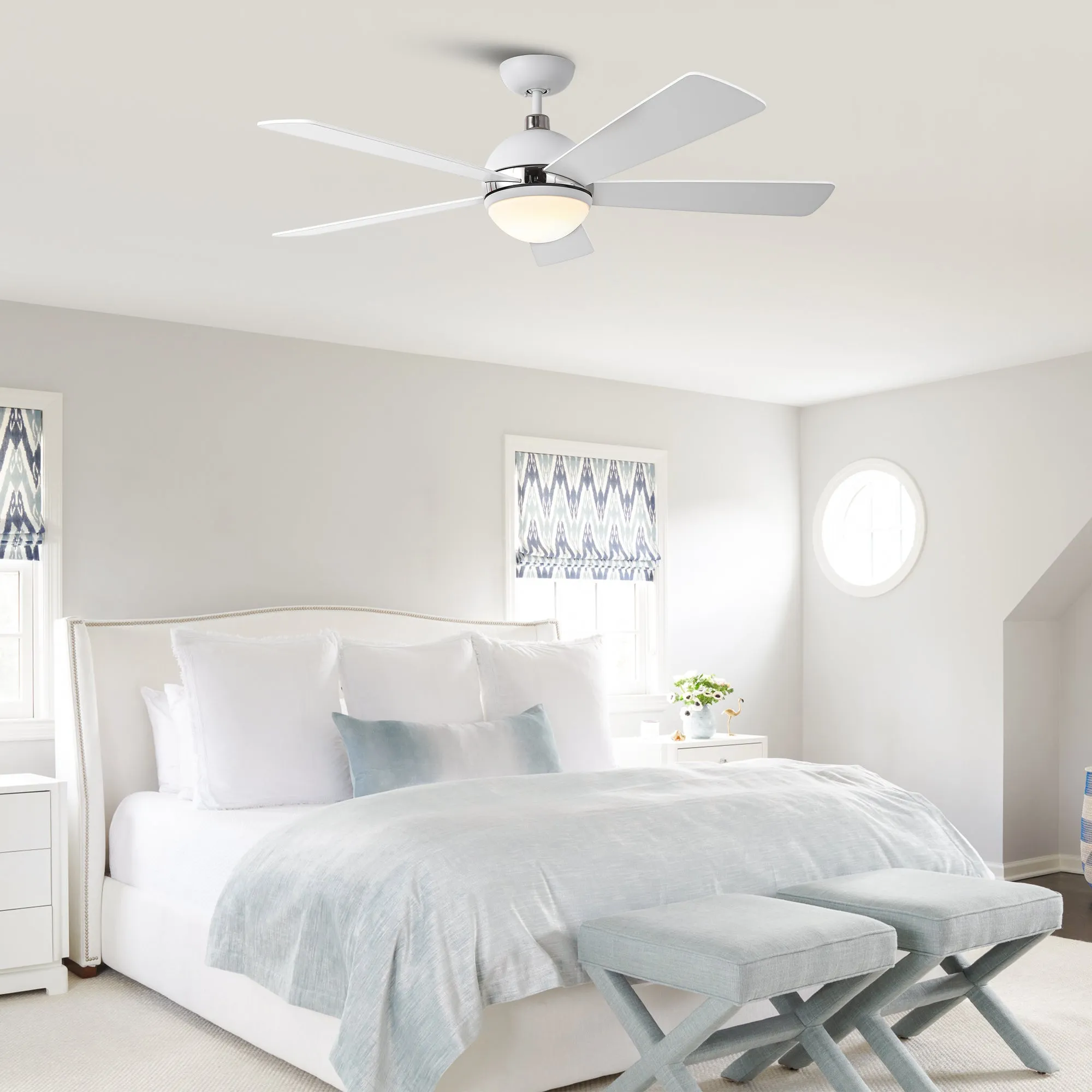 52" Indutrial 5 Blades Ceiling Fan with LED Lighting