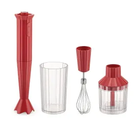 Alessi Plissé Hand Blender Set, Red