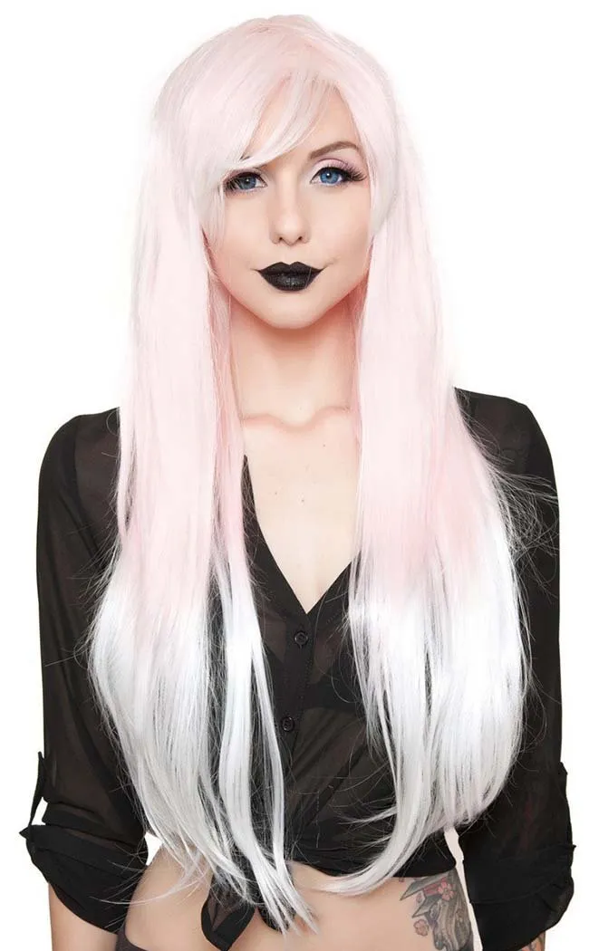 Alexa Ombre Pink to White Fade Long Wig