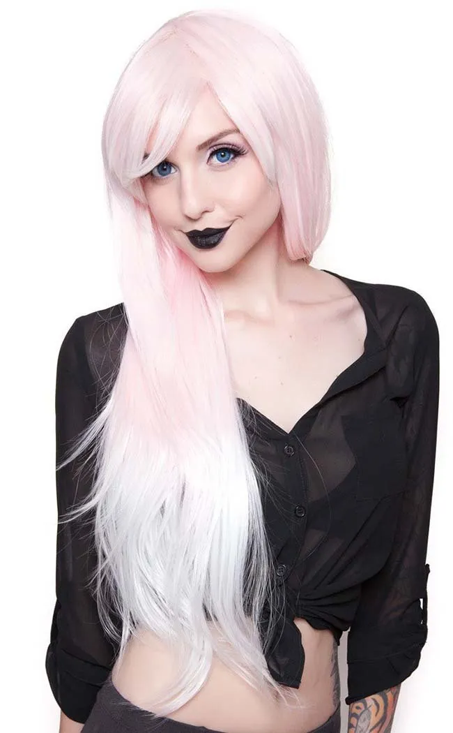 Alexa Ombre Pink to White Fade Long Wig