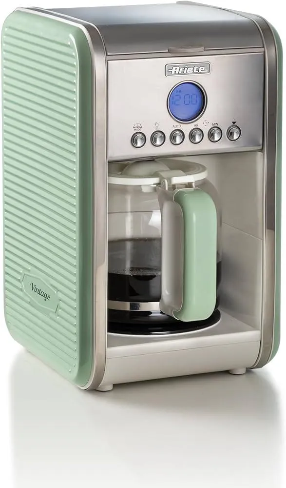 Ariete American Coffee Maker Power 2000WGreen 1.25 Ltr Capacity 4-12 CupsDigital Timer