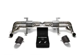 ARMYTRIX Titanium Valvetronic Exhaust System Dual Titanium Matte Black Tips Audi R8 V8 4.2L FSI 2014-2015