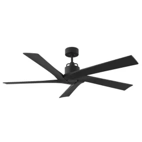 Aspen 56 Inch Midnight Black Outdoor Ceiling Fan with Remote