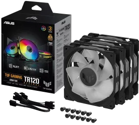 ASUS TUF Gaming TR120 Reverse BLACK 黑色 ARGB 12cm Case Fan - 3xFan Kit 三風扇組合 (TH-ATTR36R)