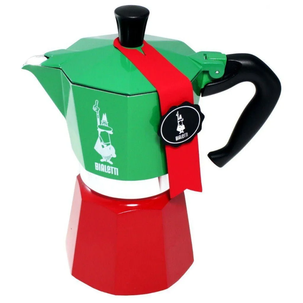 Bialetti 0005323 Manual Coffee Maker Moka Pot 0.24 L Green, Red, White