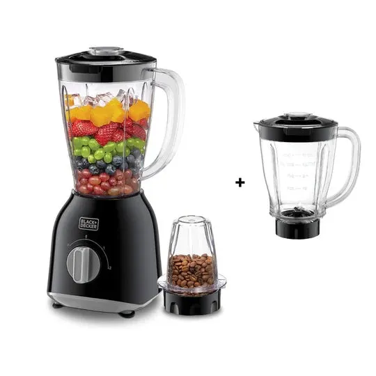 Black   Decker B D_400W Blender With 2 Grinders Black