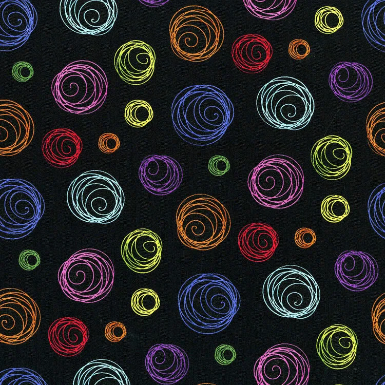 Blender Fabric, Happy Owl-o-ween, Geometric Black Carnivale 5730