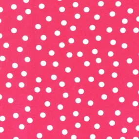 Blender Fabric, Pink 14, Polka Dot Fabric RK Remix white dots on fuchsia 3/8" 3908