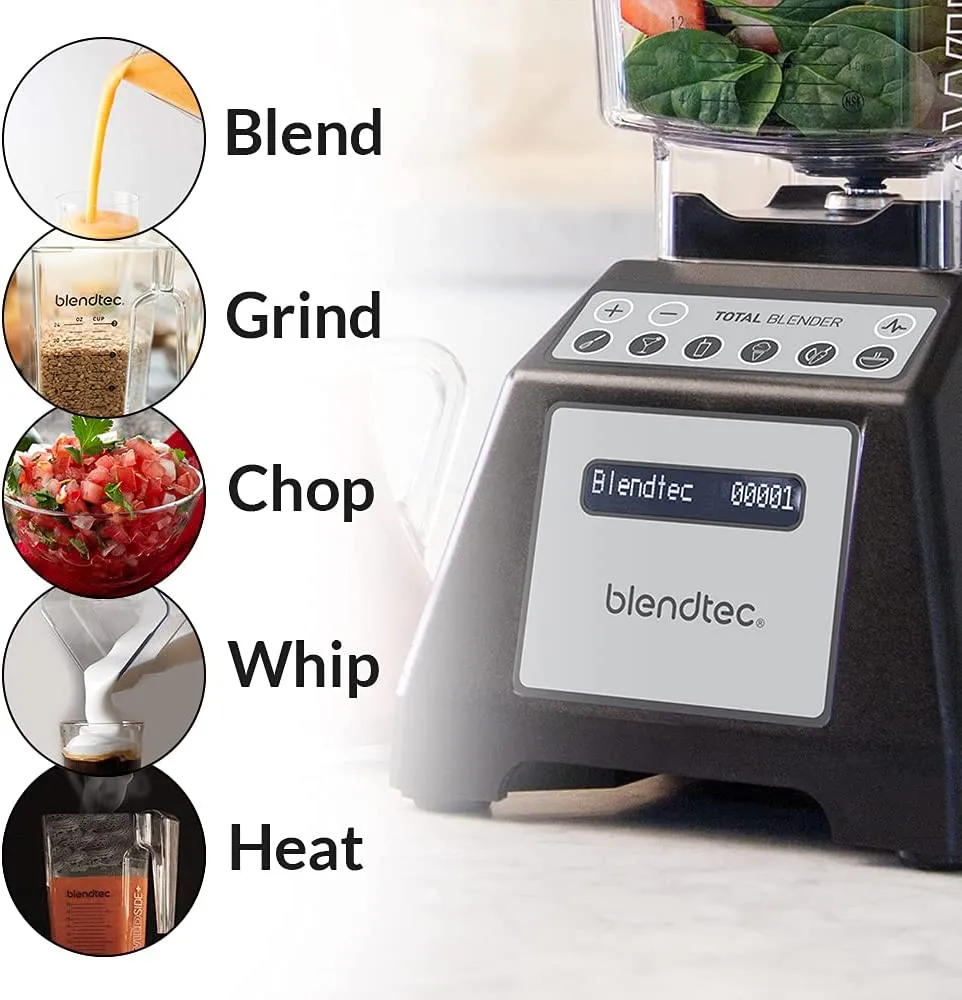 Blendtec Total Classic 75oz FourSide Jar Blender Black - Certified Refurbished