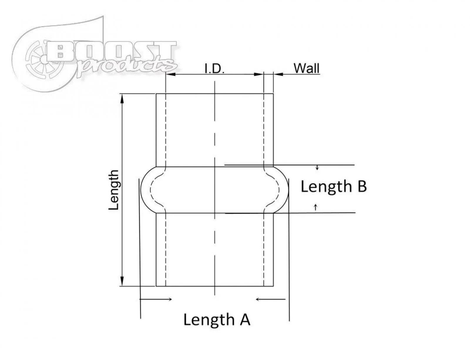 BOOST Products Silicone Coupler with Single Hump, 102mm (4") ID, Blue