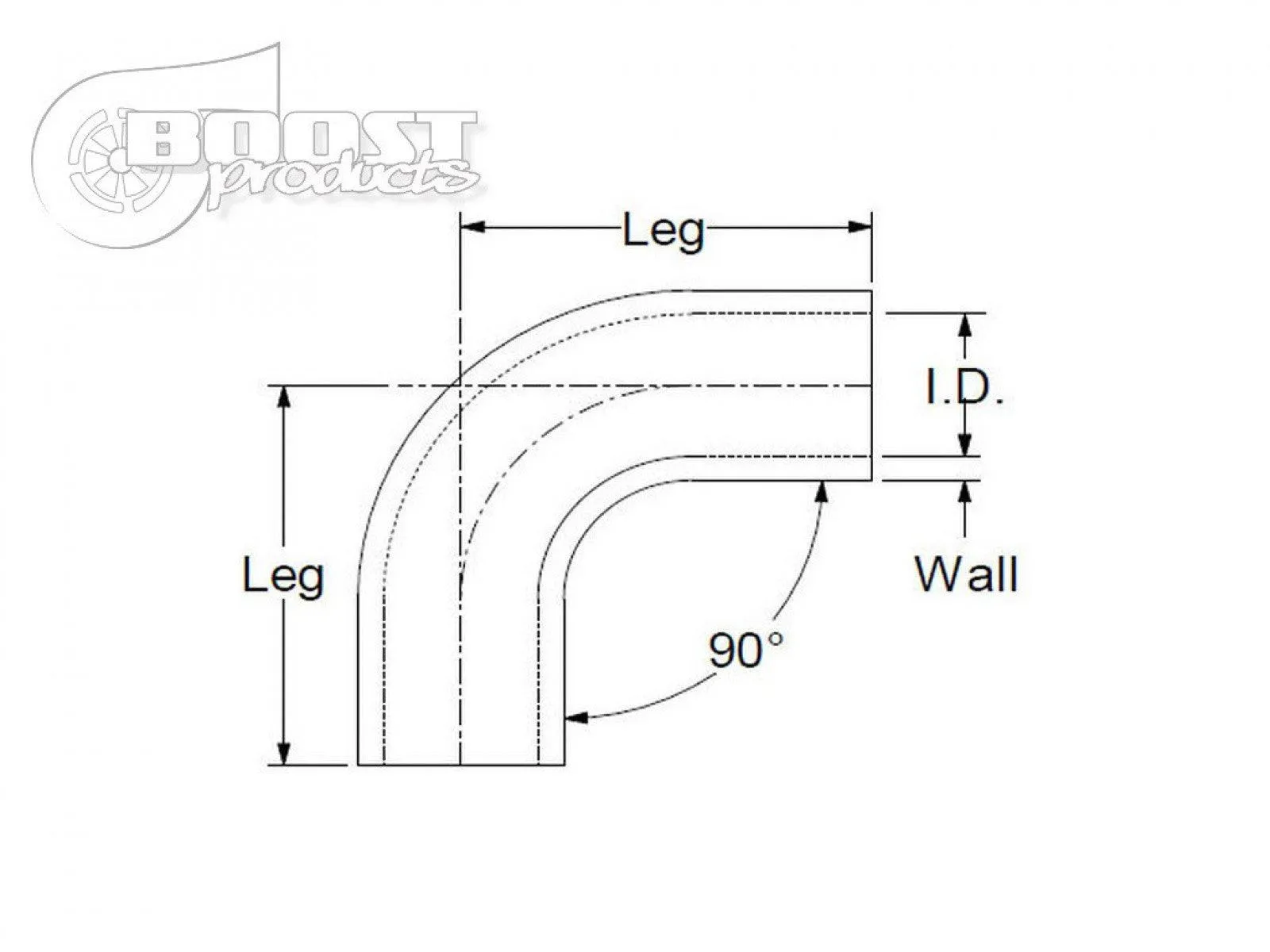 BOOST Products Silicone Elbow 90 Degrees, 70mm (2-3/4") ID, Black