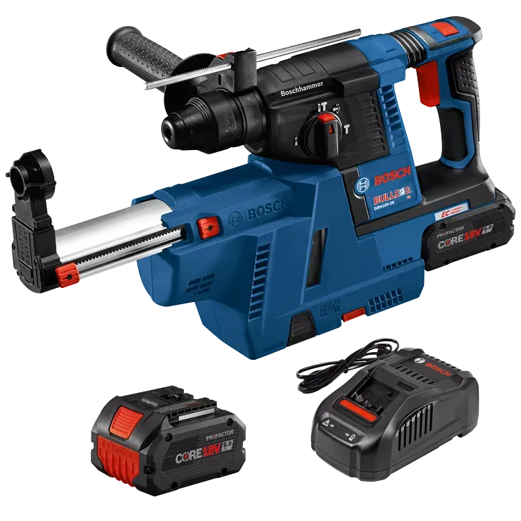 BOSCH 18V SDS-PLUS® BULLDOG™ 1" Rotary Hammer Kit w/ Dust-Collection Attachment