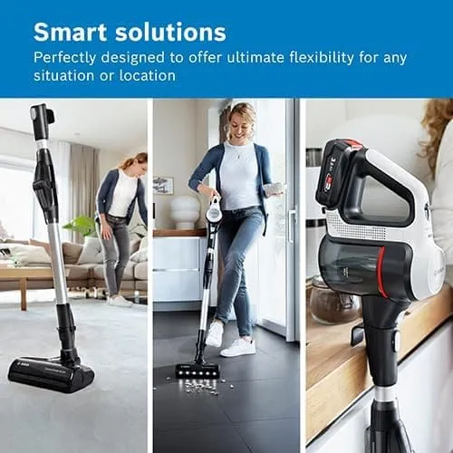 Bosch Unlimited 7 BCS712GB MultiUse Lightweight Cordless Vacuum Cleaner with Auto Detect, Flex Tube, 2 Batteries, 80 minutes continuous runtime - White