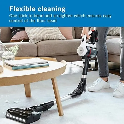 Bosch Unlimited 7 BCS712GB MultiUse Lightweight Cordless Vacuum Cleaner with Auto Detect, Flex Tube, 2 Batteries, 80 minutes continuous runtime - White