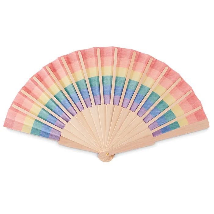 BOWFAN - Rainbow wooden hand fan