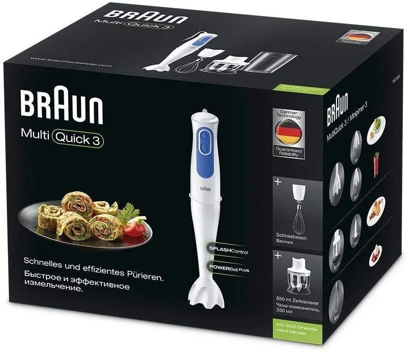 Braun MultiQuick 3 MQ3025 Hand Blender, 220 Volts Export Only, Not for USA