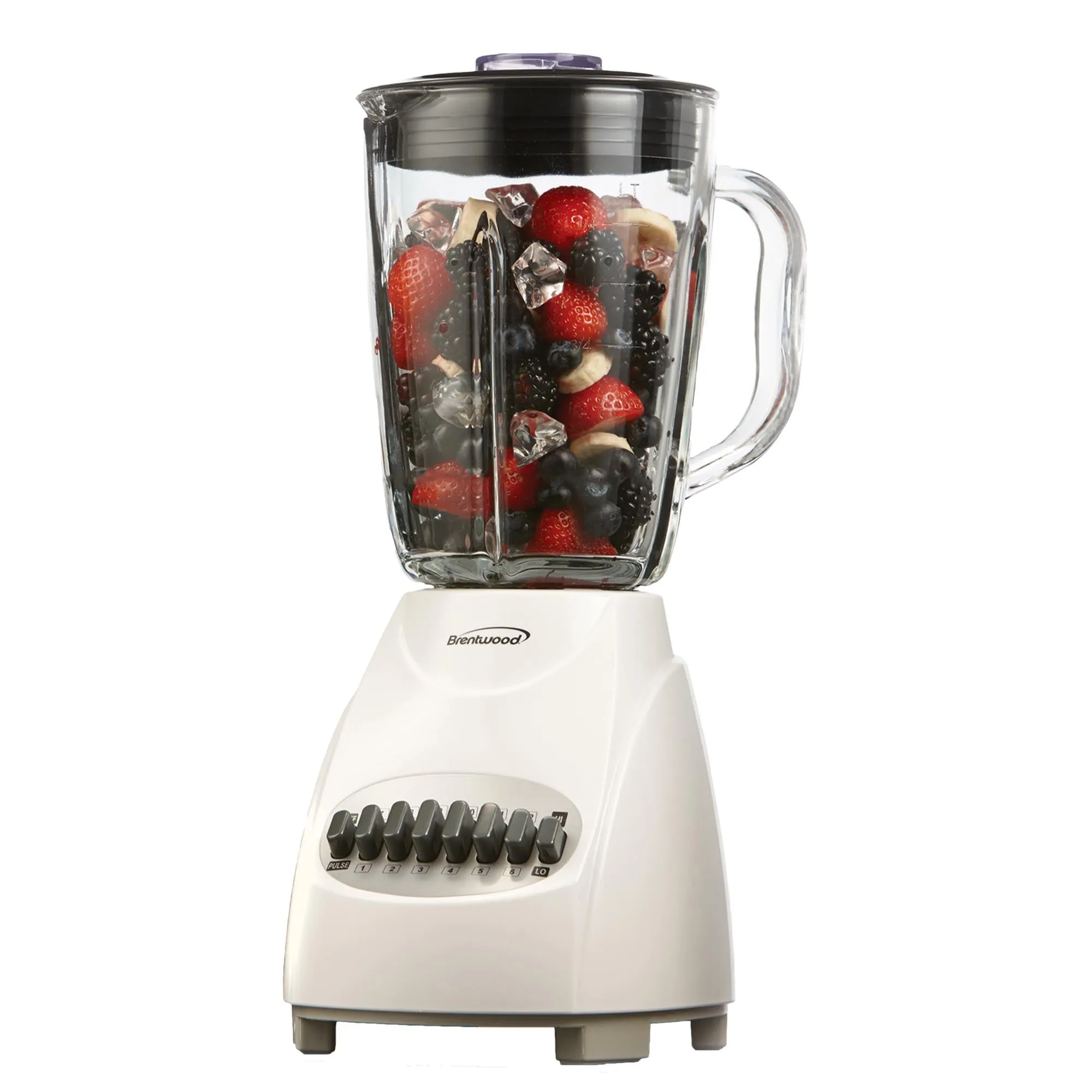 Brentwood JB-920W 12-Speed   Pulse Blender with Glass Jar, White