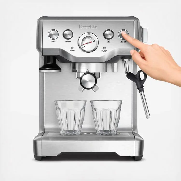 Breville - the Infuser Manual Espresso Machine with 15 bars of pressure, Milk Frother and Water filtration - Silver