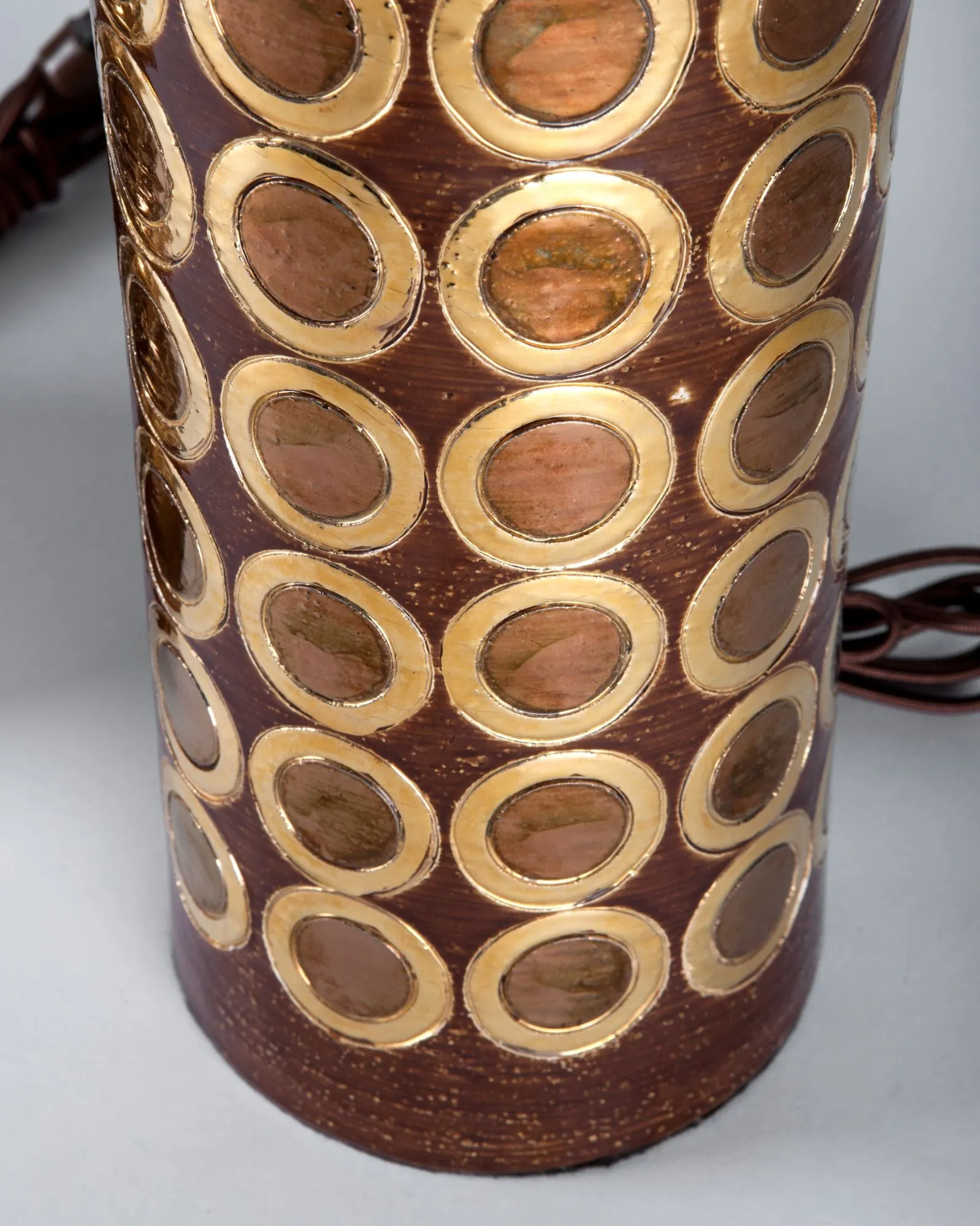 Brown and Gold Glazed Ceramic Lamps by Bitossi