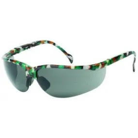 Camouflage Frame - Gray Lens - Soft Rubber Nose Buds - Adjustable Temples Safety Glasses