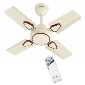 Candes Brio Turbo 600 mm /24 inch Ceiling Fan with Remote Control | BEE Star Rated, High Air Delivery & Energy Saving | Small Fan for Kitchen, Balcony & Small Room | 1 1 Year Warranty | Ivory