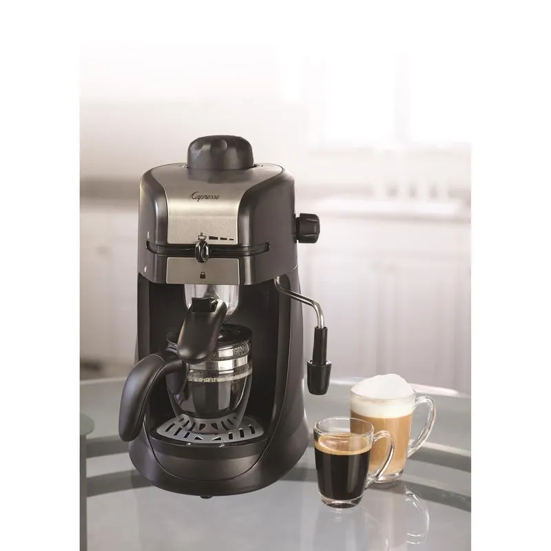 Capresso 4 cups Black/Silver Cappuccino/Espresso Maker