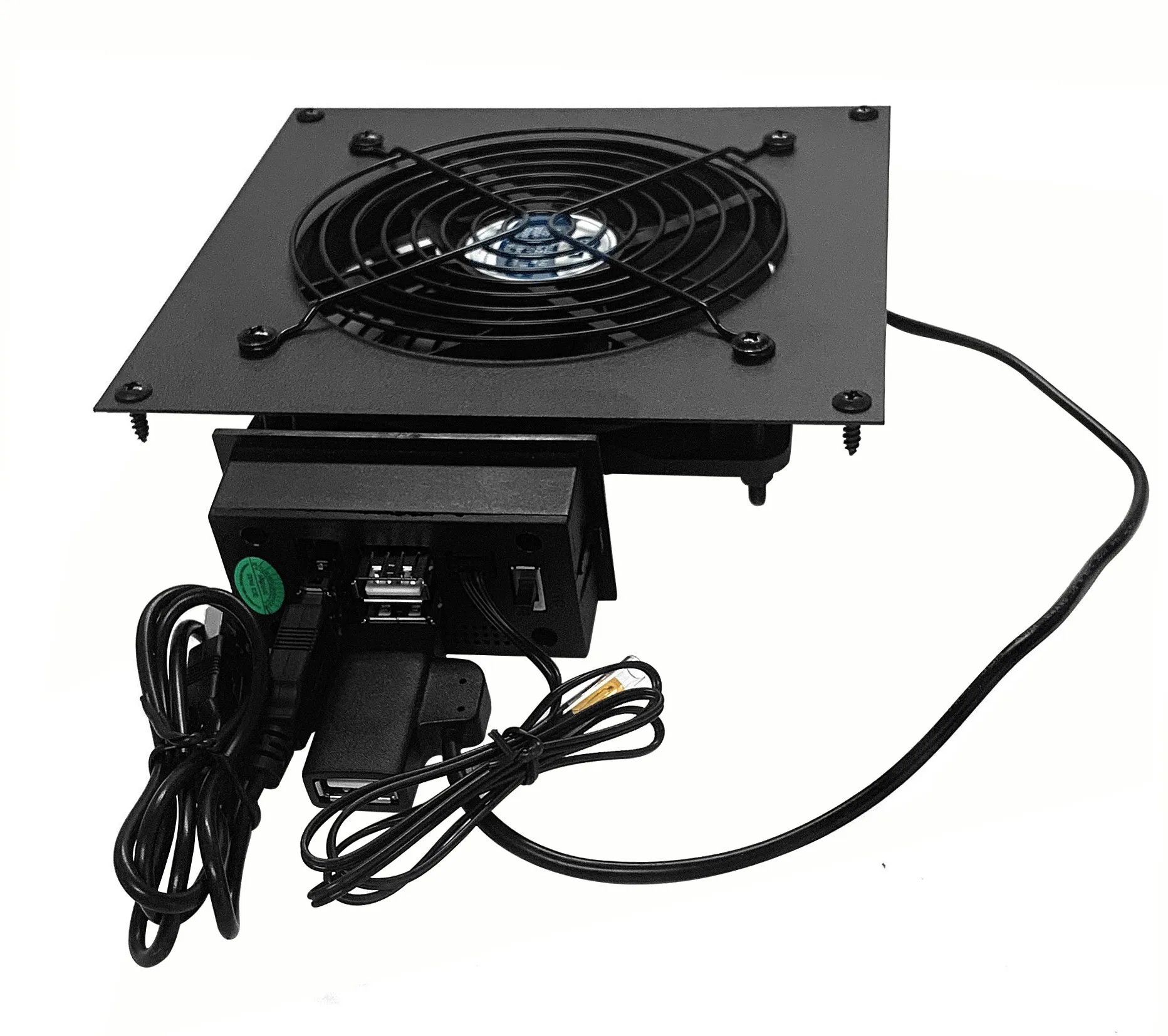 Coolerguys Pro-Metal  Single 120mm USB Fan Kit with Pre-set Thermal Controller: Cabcool1201-M-USB/Pre