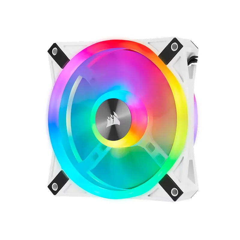 CORSAIR QL120 iCUE RGB 120mm Desktop System Unit Cooling PWM Single Fan with 1500 RPM Fan Speed and Hydraulic Motor for PC Computer (Black, White) | CO-9050097-WW CO-9050103-WW