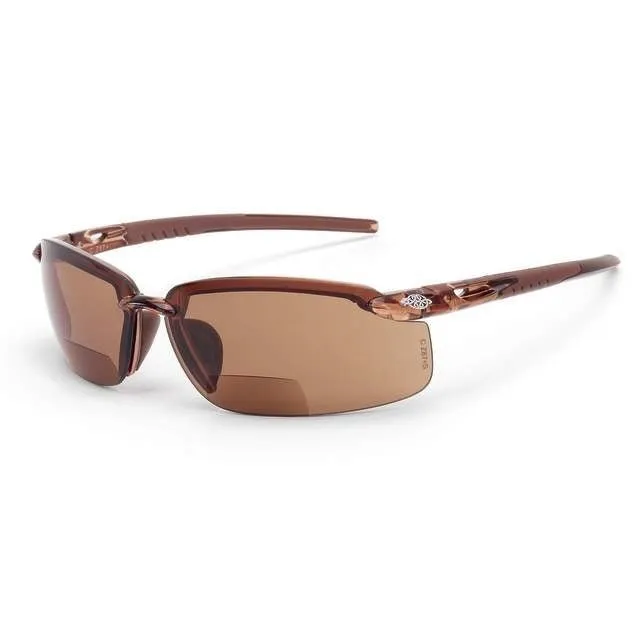 Crossfire ES5 Brown Lens Bifocal Safety Glasses, Ultra Light Premium Safety Eyewear