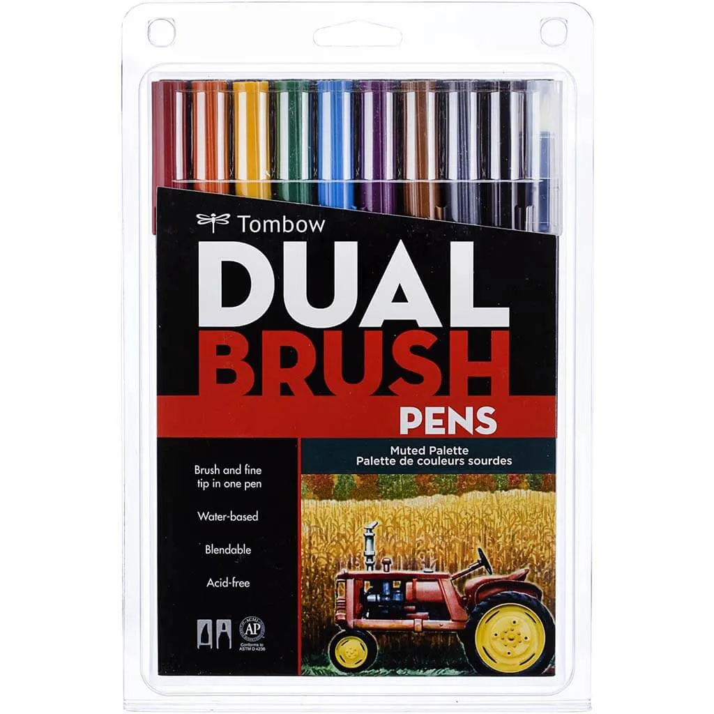 Dual Brush Pen Set 10 Muted