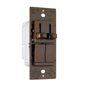 Dual Slide 3-Way Dimmer Switch | 3-Speed Fan Control Switch, Preset, Brown