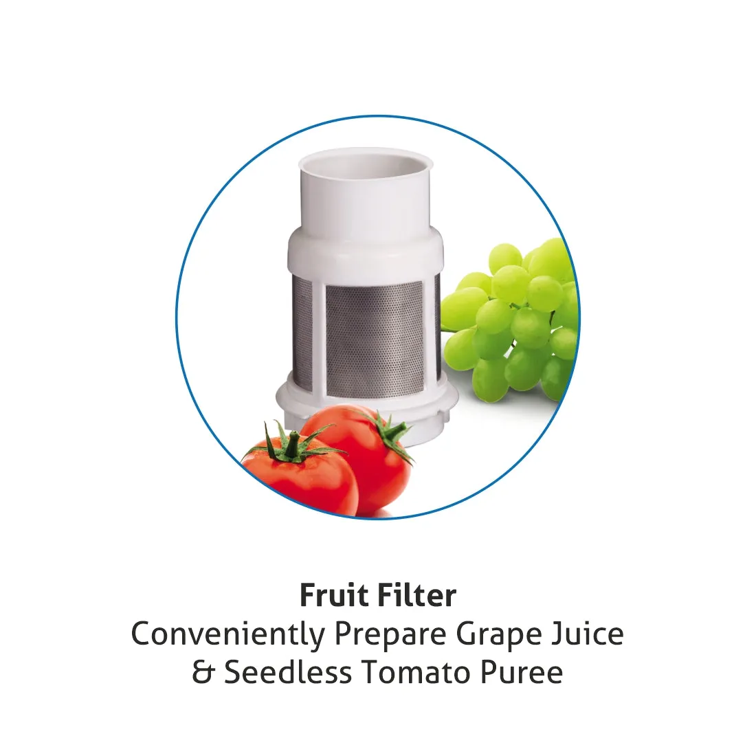 Electric Mini Blender Grinder, 0.5 Litres Blender Jar Fruit Filter, SS Grinder Jar 350w - White (4045BG)