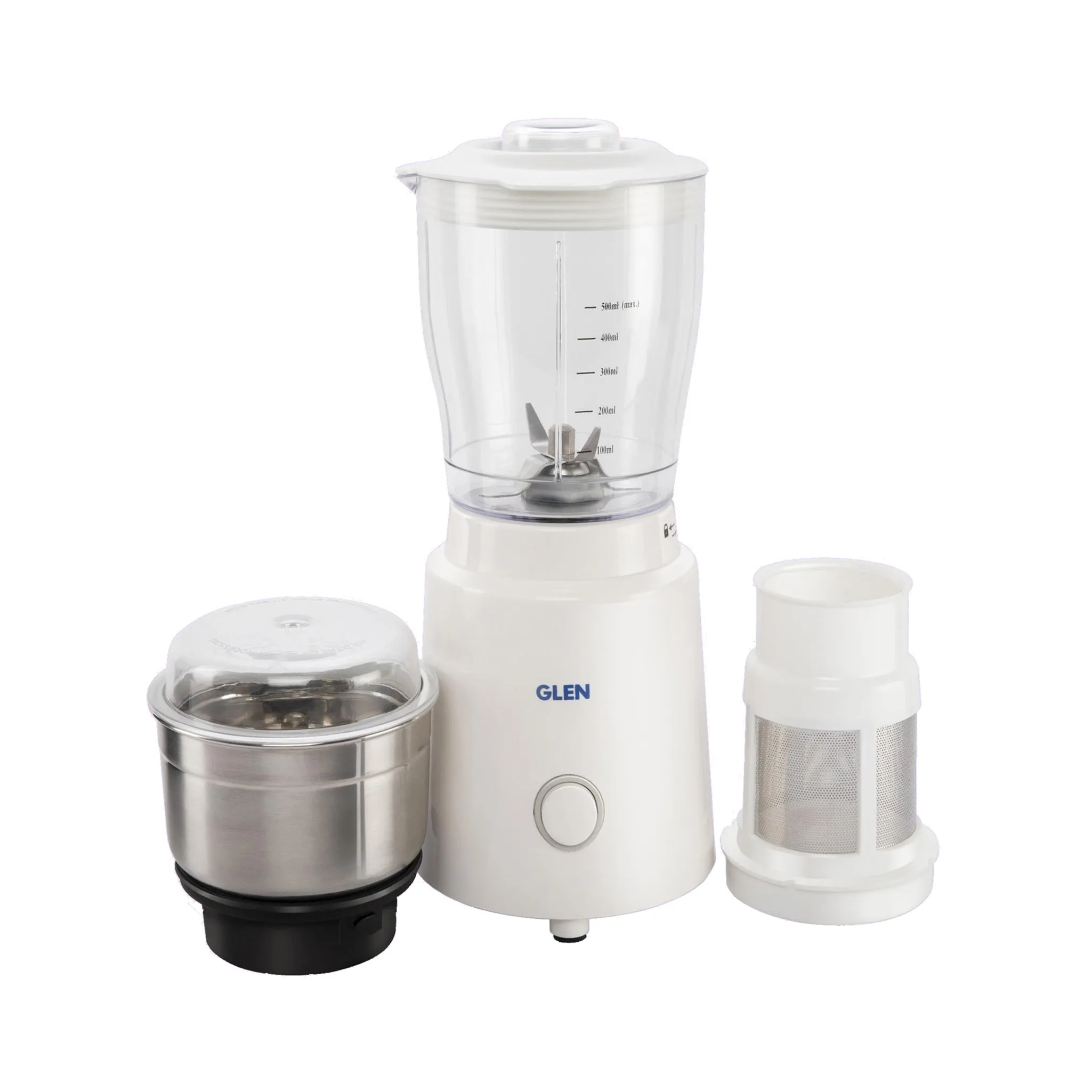 Electric Mini Blender Grinder, 0.5 Litres Blender Jar Fruit Filter, SS Grinder Jar 350w - White (4045BG)