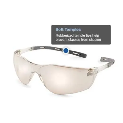 Ellipse Extreme Lightweight Safety Glasses with Soft Rubber Temples, Gray Lens with fX3 Premium Anti-Fog Coating