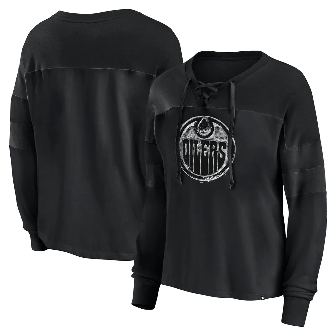 Fanatics Women's NHL Edmonton Oilers 2023 Biblend L/S Fashion Top