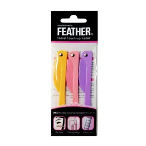 Feather 3PC Facial Touch-Up  Razor Made In Japan(6 units)