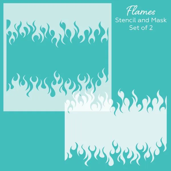 Flames - Set of 1 6x6" Stencil and 1 Mask