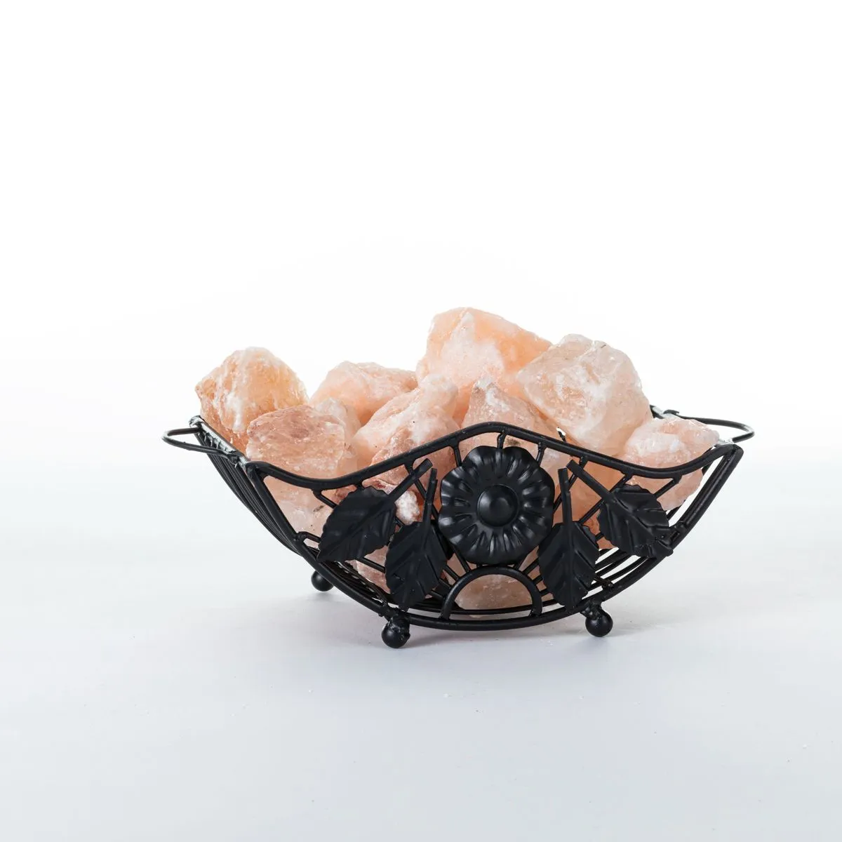 Floral Metal Salt Rock Bowl