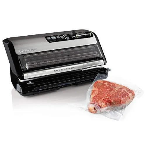 FoodSaver FM5200 2-in-1 Automatic Vacuum Sealer Machine with Express Bag Maker | Safety Certified | Silver, 9.3 x 17.6 x 9.6 inches