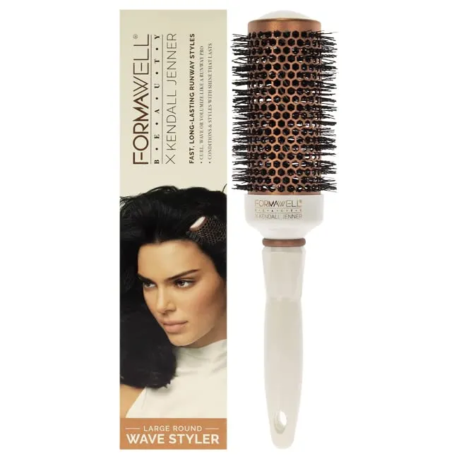 Formawell Beauty x Kendall Jenner Large Round Wave Styler Hair Brush | Curl, Wave, or Volumize | Copper-Tourmaline Infus