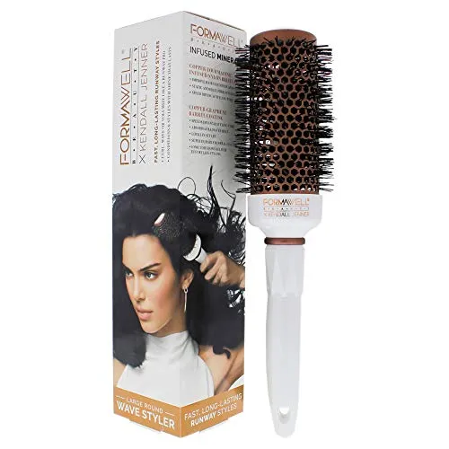 Formawell Beauty x Kendall Jenner Large Round Wave Styler Hair Brush | Curl, Wave, or Volumize | Copper-Tourmaline Infus