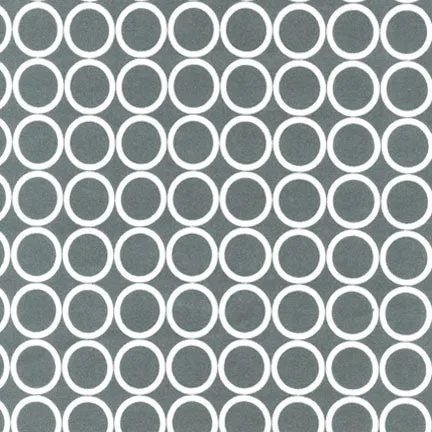 Geometric Fabric, Metro Living, Gray with White Circles Geometric 7245