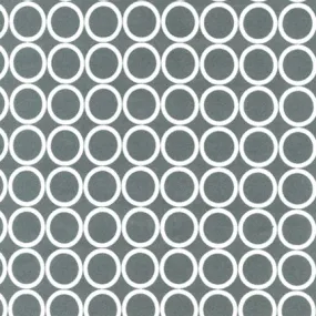 Geometric Fabric, Metro Living, Gray with White Circles Geometric 7245