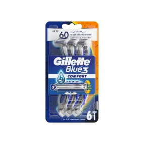 Gillette Blue 3 Razor 6 Pieces (Gg045- 0)