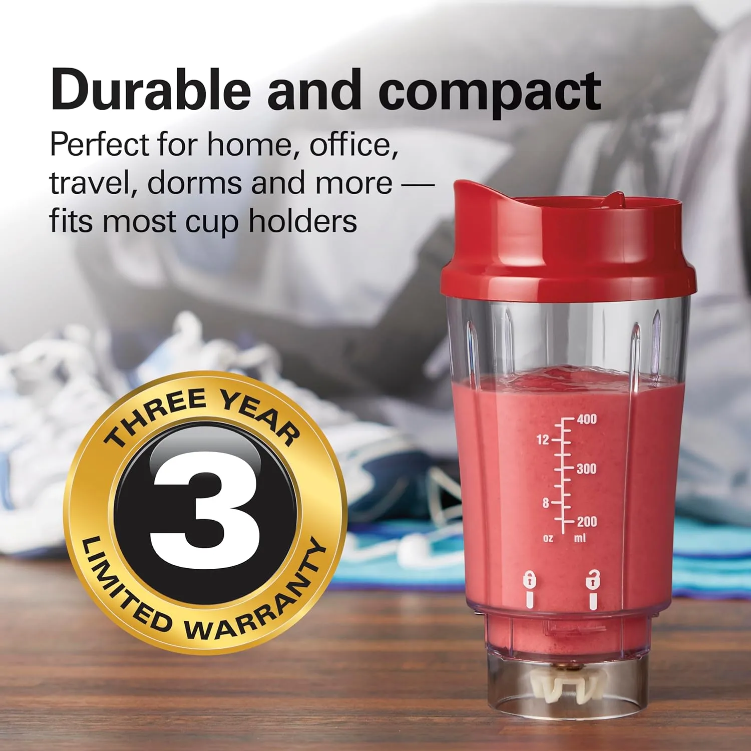 Hamilton Beach Personal Creations Single-Serve Blender   Travel Cup – Red