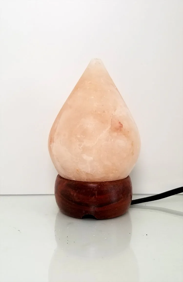 Himalayan Salt Lamp ~ Carved 4" Teardrop